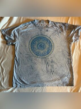 Mexicali Blues Stonewashed Distressed Tee w/ Mandala Design - Unisex XL